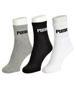 Snapdeal Puma Black Cotton White, Black & Grey Sports Socks - 3 Pair Pack