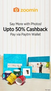Zoomin Get upto 50 Cashback when you pay via Paytm Wallet