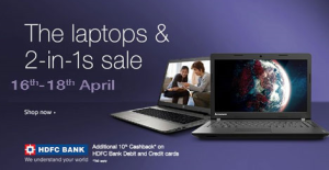 amazon laptops and 2-in-1s sale hdfc 10 cashback 16-18Th april