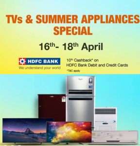 amazon tv and home appliances sale 16-18th april