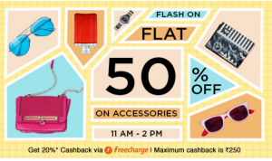jabong flat 50 off on clothing + extra 25 off + extra 20 freecharge cashback