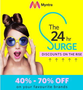myntra 24 hour surge sale 9 PM 21st April