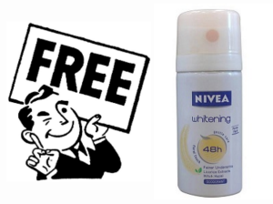 nivea whitening deodorant free above Rs 200