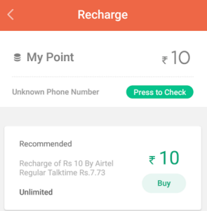 recharge for Rs 10 free from truebalance app