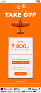 Abof Get Rs 800 off on Rs 1999 or more
