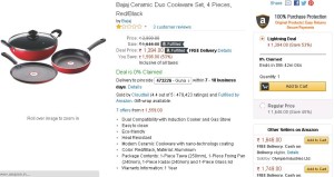 Amazon- Buy Bajaj Ceramic Duo Cookware Set 2