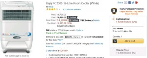 Amazon- Buy Bajaj PC2005 17-Litre Room Cooler 1
