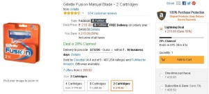 Amazon- Buy Gillette Fusion Manual Blade