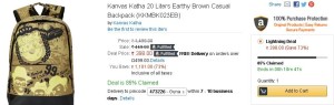 Amazon- Buy Kanvas Katha 20 Liters Earthy Brown Casual Backpack112