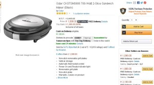 Amazon- Buy Oster CKSTSM3888 700-Watt 2-Slice Sandwich Maker1