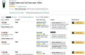 Amazon- Oxyglow Neem and Tulsi Face wash1