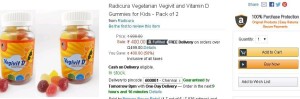 Amazon- Buy Radicura Vegetarian Vegivit and Vitamin D Gummies1