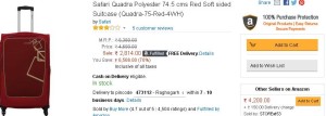 Amazon- Buy Safari Quadra Polyester 74.5 cms Red Soft sided Suitcase1