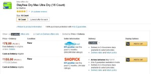 Amazon- Buy Stayfree Dry Max Ultra Dry (16 Count)