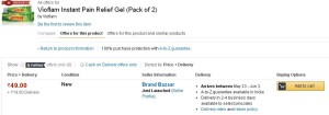 Amazon- Buy Vioflam Instant Pain Relief Gel (Pack of 21)