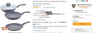 Amazon- Buy Wonderchef Granite Cookware Set, 3-Pieces