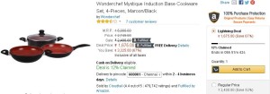 Amazon- Buy Wonderchef Mystique Induction Base Cookware Set