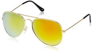Amazon Joe Black Aviator Sunglasses (Shiny Gold)