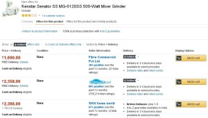 Amazon- Kenstar Senator SS MG-0120SS 500-Watt Mixer Grinder1