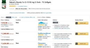 Amazon- Nature's Bounty Co Q-10 50 mg Q Sorb - 75 Softgels 1