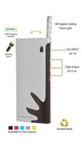 Ambrane P-1122 10000 mAh Power Bank (White & Brown) Rs 584 only paytm