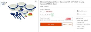 Askmebazaar- Buy Nayasa Floriana 5 Pieces Casserole2