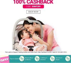Babyoye- Get Flat 100% Cashback on Kids Products