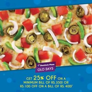 Dominos 25 off on Rs 350