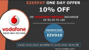 Ezeepay Get 10 off on Vodafone recharge