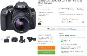 FLipkart- Buy Canon EOS 1300D Kit (EF-S 18 - 55 IS II) DSLR Camera1