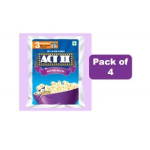 Shopclues- Buy Act II Popcorn Butter Delite ,Pack of 4 (70 gms each) at Rs 80 only