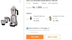 Snapdeal- Buy Oster 3 Jar 750 W Mixer Grinder1