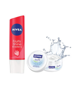 Snapdeal Nivea Fruity Shine Strawberry Lip Balm with free Nivea soft moisturising Cream 25ml