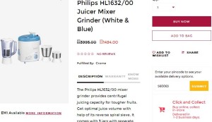 TATA CLiQ- Buy Philips HL1632 00 Juicer Mixer Grinder1