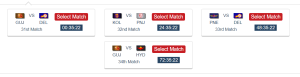 list of matches dream11