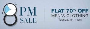 Amazon 8PM Flash Sale Mens Clothing at 70 off