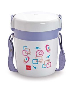 Cello Elite Gray & Blue Lunch Box- 3 Containers Rs 299 only snapdeal