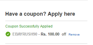 (Expired) Ebay- Get flat Rs 100 off on Daily essentials worth Rs 150 or more + Extra 1% off (New users)