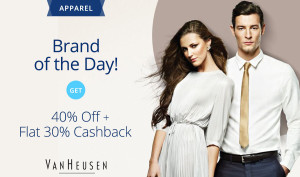Paytm- Buy Van Huesen Clothing at flat 40 off + extra 30 cashback