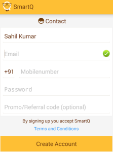 Smartq app create new account free Rs 100 food