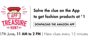 amazon app treasure hunt 17th June 2016 get items at just re 1