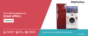 flipkart weekend deals 10 off on TVs and Appliances