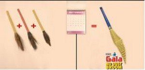 he Gala No Dust broom lasts 3 times longer than a regular grassbroom !