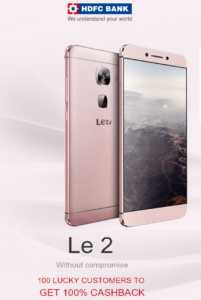 leeco le mall le 2 at Rs 11999 only + 10 cashback + offers flash sale
