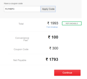 smartbuy hdfc Rs 300 of on flight bookings proof
