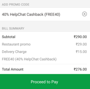 zomato helpchat 40 cashback