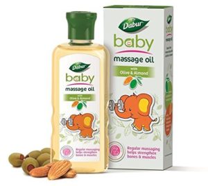 Dabur Baby Massage Oil with Olive and Almond - 200 ml Rs 140 only amazon