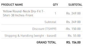 Printland t-shirt Rs 154 only