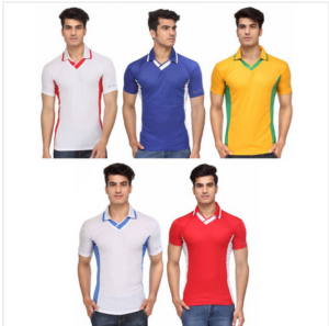 Shopcj - Buy Pack of 5 Polo V-NECK Sports T-SHIRTS at Rs 609 + 99 Delivery Charge