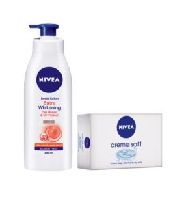 Snapdeal- Buy Nivea Whitening Lotion SPF 15- 400 ml + Free 2 Nivea Soap 75g at Rs 252 only